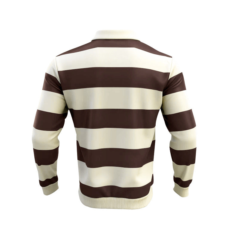 Lapel Stripe Hong Kong Style Men's Hoodie Trendy Loose