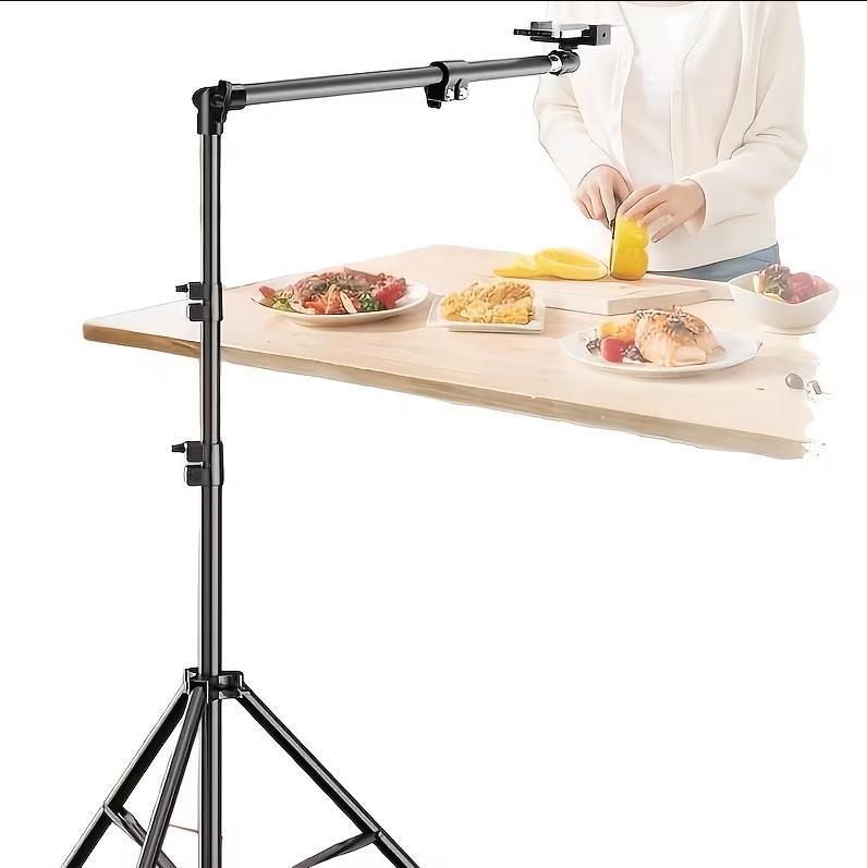 Adjustable Metal Floor Tripod For Mobile Phones With Telescopic Arm, Suitable For Outdoor And Indoor Mobile Phone Live Streaming And Photography. Mother's Day Gift, Photography Equipment.