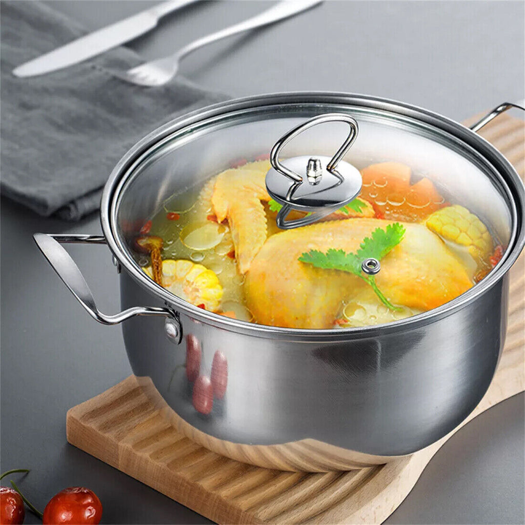 11PCS Induction Non Stick Stainless Steel Cookware Cooking Pot Pan With Lids Set