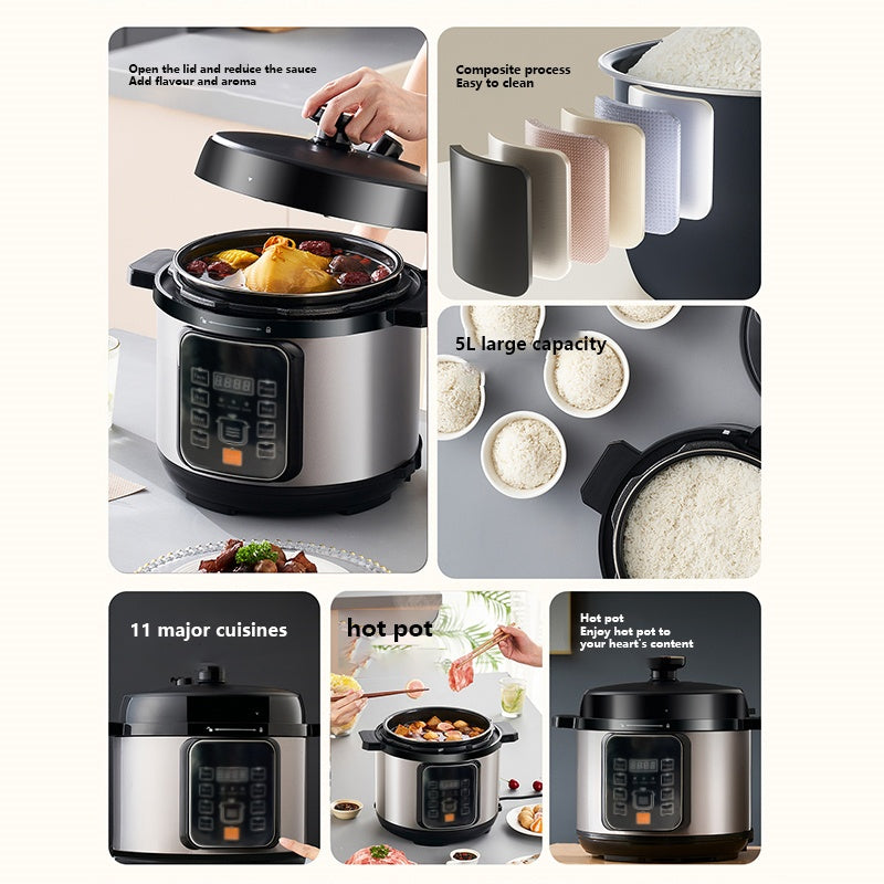 1050W Electric Pressure Cooker Multi-Purpose 5 Litre 10-in-1 Digital Screen
