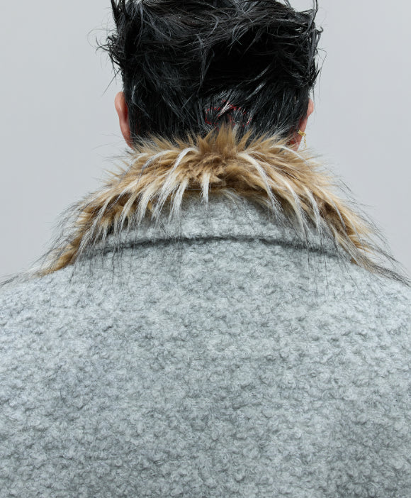 Woolen Men's Short Texture Cotton-padded Coat